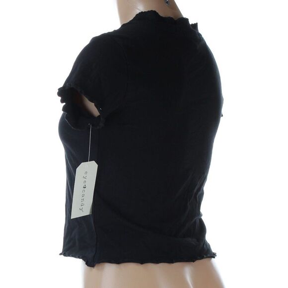 cropped button up top Juniors Medium by Eye Candy NWT - Picture 5 of 9